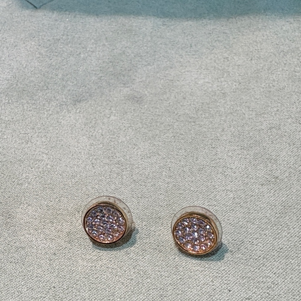 Elegant Gold and Crystal Stud Earrings